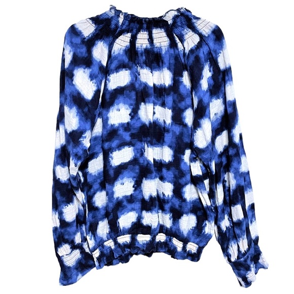 ANTHROPOLOGIE x PORRIDGE Ines BOHO Peasant Smocked Gauzy Cotton Tie Dye size M - Picture 5 of 11